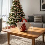 Mini couffin cadeau de Noël haut de gamme motif festif en fibre de palmier fait main – Image 2