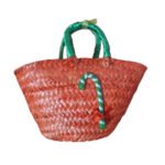 Mini couffin cadeau de Noël haut de gamme motif festif en fibre de palmier fait main