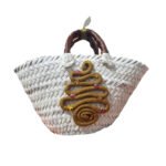 Mini couffin cadeau de Noël haut de gamme motif festif en fibre de palmier fait main