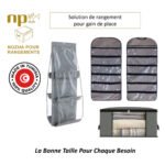 Pack de Pièces: 1 Boite de Rangement Vêtement T1 et 1 Organisateur à Sac à Main double face avec 6 poches et 1 Organisateur de sous-vêtements 30 Poches – Image 2