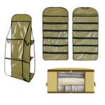 Pack de Pièces: 1 Boite de Rangement Vêtement T1 et 1 Organisateur à Sac à Main double face avec 6 poches et 1 Organisateur de sous-vêtements 30 Poches