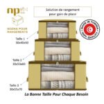 Pack de 3 Organisateur de Rangement pour Vêtements et Penderies, Boite de Rangement Vêtement T1/ T2/ T3 – Image 2