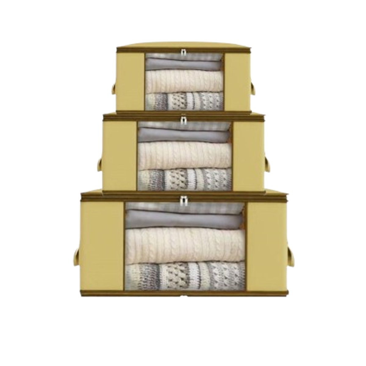 NPR 6712 Pack de 3 Organisateur de Rangement pour Vêtements et Penderies, Boite de Rangement Vêtement T1/ T2/ T3 – Image 1