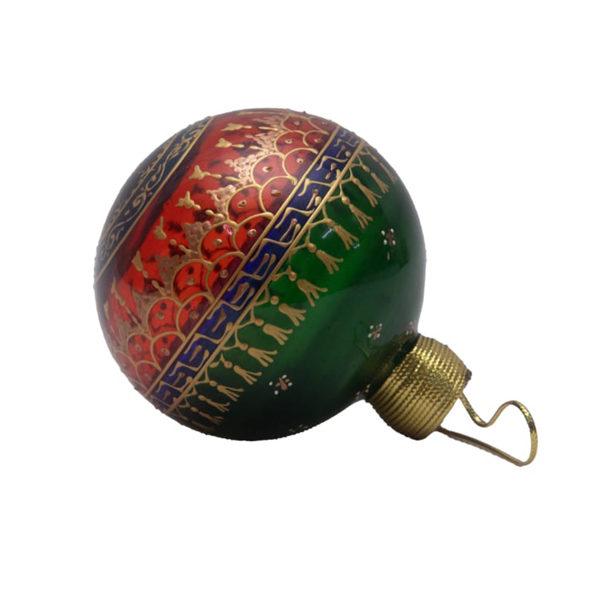 TOP 4820 Décorations festives boule de Noël décoration noël en Verre soufflé fait main décorée main GM – Image 1