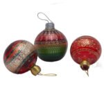 Décorations festives boule de Noël décoration noël en Verre soufflé fait main décorée main GM – Image 2