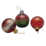 Décorations festives boule de Noël décoration noël en Verre soufflé fait main décorée main GM – Image 2