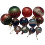 Décorations festives boule de Noël décoration noël en Verre soufflé fait main décorée main MM – Image 3