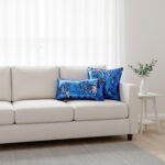 Duo Coussin à paillettes réversible haut de gamme carrée et rectangulaire en bleu foncé  et argent de qualité supérieure de style vintage – Image 2