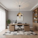 Suspension Kabbous noir Lampes design Armin Home Suspension ajourée en lamelles de bois et fibre naturelle de style vintage fabrication artisanale T7 – Image 3