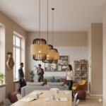 Suspension Cordy noir Lampes design Armin Home en bois Suspension ajourée en lamelles de bois et fibre naturelle de style vintage fabrication artisanale T7 – Image 4