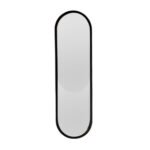 Miroir ovale haut de gamme en bois massif peint noir ARH 2850