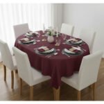 Ensemble de 6 Serviette de Table haut de gamme en Rouge bordeau confectionnée en 100% lin قمرايا raffinées fait à la main M72 – Image 3