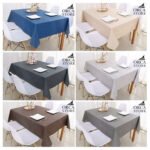 Nappe rectangulaire blanc cassé haut de gamme confectionnée en 100% lin قمرايا raffinées fait à la main – Image 4