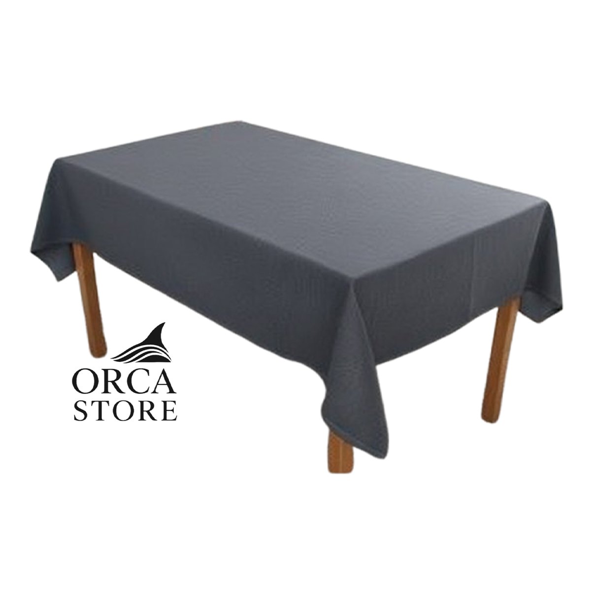 ORA 4415 Nappe rectangulaire gris anthracite haut de gamme confectionnée en 100% lin قمرايا raffinées fait à la main – Image 1