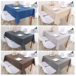 Nappe rectangulaire bleu mer haute de gamme confectionnée en 100% lin قمرايا raffinées fait à la main – Image 4