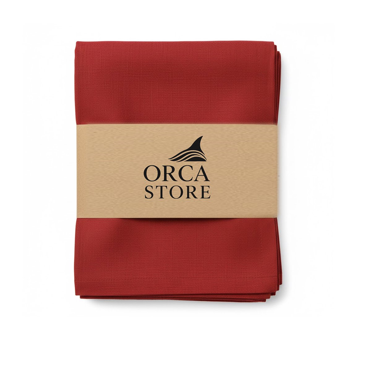 ORA 6016 Ensemble de 6 Serviette de Table haut de gamme en Rouge confectionnée en 100% lin قمرايا raffinées fait à la main M66 – Image 1
