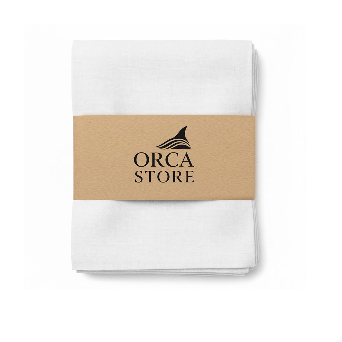 ORA 6017 Ensemble de 6 Serviette de Table haut de gamme en Blanc confectionnée en 100% lin قمرايا raffinées fait à la main M67 – Image 1
