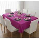 Ensemble de 6 Serviette de Table haut de gamme en Rose fuchsia confectionnée en 100% lin قمرايا raffinées fait à la main M70 – Image 2
