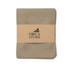 Ensemble de 6 Serviette de Table haut de gamme en Taupe confectionnée en 100% lin قمرايا raffinées fait à la main M26