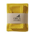 Ensemble 1 Nappe et 6 Serviette de Table haut de gamme en Jaune canari confectionnée en 100% lin قمرايا raffinées fait à la main M22