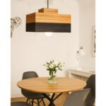 Suspension Combino Carrée Lampes design Armin Home Suspension en bois de style vintage fabrication artisanale T3 – Image 3