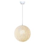 Suspension globes blanc en rotin design Armin Home tressé à la main en fil de rotin de style vintage fabrication artisanale T1