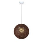 Suspension globes marron en rotin design Armin Home tressé à la main en fil de rotin de style vintage fabrication artisanale T1